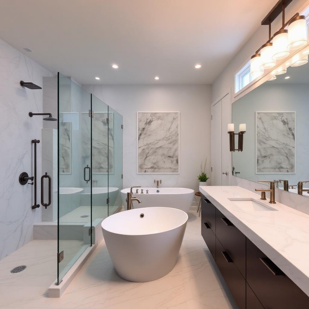 Spa Master Bathroom in Wellesley, MA